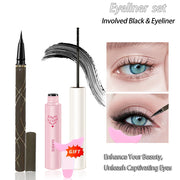 Silk Fiber Curling Mascara, Ultra-Fine Brush, Lengthening & Volumizing, Waterproof, Smudge-Proof, Long-Lasting, Unisex, Eye Safe