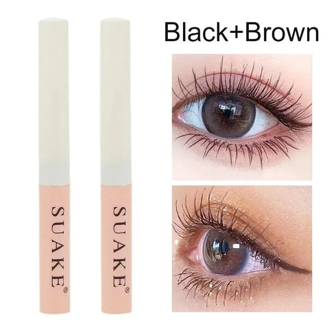Silk Fiber Curling Mascara Ultra-Fine Brush Lengthening Volumizing Waterproof Smudge-Proof Long-Lasting Natural Lashes Cosmetics
