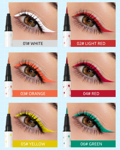 Ultra-Thin Black Eyeliner Pencil Waterproof Long Lasting Smooth 12 Colors Colorful Liquid Eyeliner High Makeup Pigment Eyeliner