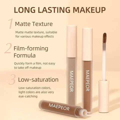 8 Colors Matte Liquid Eyeshadow Neutral Naked Smooth Creamy Eyeshadow Lightweight High-pigmented and Waterproof