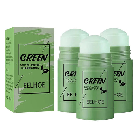 Face Clean Mask Green Tea Stick Deep Cleansing Mud Film Oil Control Remove Blackheads Pores Shrink Beauty Skin Set for Travel