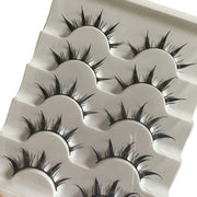 Anime-Inspired False Eyelashes, 5 Pairs Cartoon Eye Faux Lashes, Dramatic Look Demon Style, Volumizing & Lengthening
