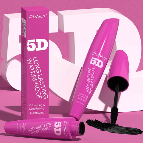 24H Wear Volumizing Mascara 5D Waterproof Lengthening Eyelash Cream For Thicker Fuller Lashes No Clumping