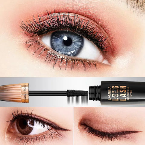Waterproof 4D Mascara Thick Long Smudge-proof Plump Encrypted Long-lasting Curling Large Eye Makeup, Makeup Tools