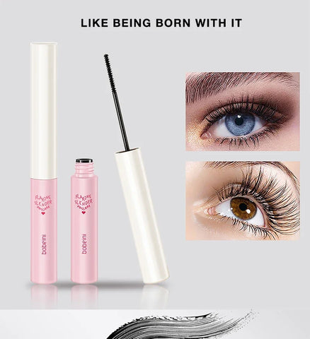 Silk Fiber Curling Mascara, Ultra-Fine Brush, Lengthening & Volumizing, Waterproof, Smudge-Proof, Long-Lasting, Unisex, Eye Safe