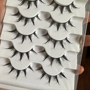 Anime-Inspired False Eyelashes, 5 Pairs Cartoon Eye Faux Lashes, Dramatic Look Demon Style, Volumizing & Lengthening