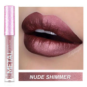Matte Metallic Liquid Lipstick 12 Colors Waterproof Lasting Glitter Lip Gloss Shiny Shimmer Lip Tint Party Festival Lips Makeup