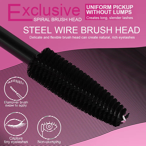 24H Wear Volumizing Mascara 5D Waterproof Lengthening Eyelash Cream For Thicker Fuller Lashes No Clumping