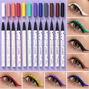 Ultra-Thin Black Eyeliner Pencil Waterproof Long Lasting Smooth 12 Colors Colorful Liquid Eyeliner High Makeup Pigment Eyeliner