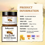 Honey Tallow Balm Beef Tallow Balm Moisturizing Cream for Soft Smooth Skin Handmade All-Natural Moisturizer Antioxidant Skincare