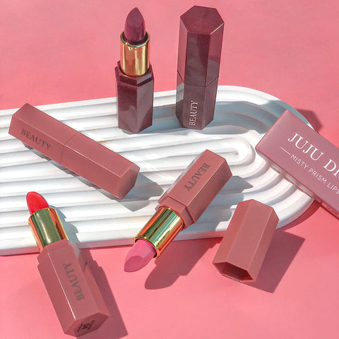 Matte waterproof velvet nude lipstick - Sexy red-brown long-lasting makeup - Professional style, easy to carry