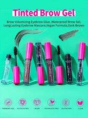 Waterproof Tinted Brow Gel Kit, Rich Auburn & Clear Setting Brow Glue, Fast Sculpt Long-Lasting Eye Makeup