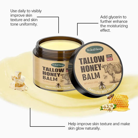 Whipped Beef Tallow Honey Balm Moisturizing Hydrating Face Cream Body Lotion Moisturizing Nourishing gentle repairing skincare