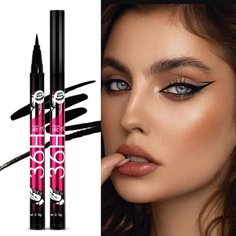 Black Smooth Liquid Eyeliner Pen Waterproof Long-lasting Ultra-fine Tip Easy To Color for Create Big Eyes Eyeliner Cosmetics