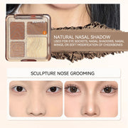 MAFFICK 4-Color Contour Palette:Matte Brightener, and Shimmer Highlight-Versatile Multi-Use Palette for Eye Shadow, Contouring,