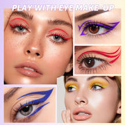 Ultra-Thin Black Eyeliner Pencil Waterproof Long Lasting Smooth 12 Colors Colorful Liquid Eyeliner High Makeup Pigment Eyeliner