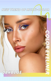 Ultra-Thin Black Eyeliner Pencil Waterproof Long Lasting Smooth 12 Colors Colorful Liquid Eyeliner High Makeup Pigment Eyeliner