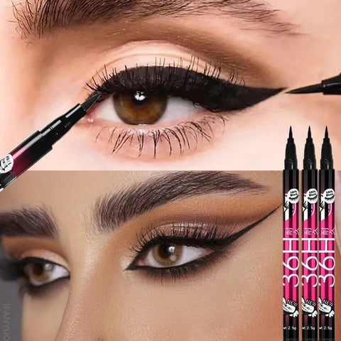 Black Smooth Liquid Eyeliner Pen Waterproof Long-lasting Ultra-fine Tip Easy To Color for Create Big Eyes Eyeliner Cosmetics