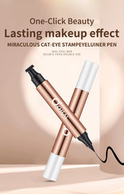 O'CHEAL Eyeliner Stamp Black Liquid Eyeliner Pen Waterproof Fast Dry Dual Head Eye Liner Pencil Make-up for Women Cosmetics Tool