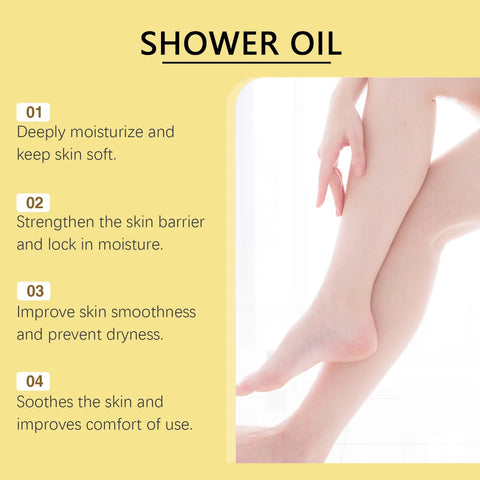 Shower Oil for Dry Skin Gentle Cleaning Soothe Tight Moisturizing Oil Control Fragrance Relaxing Body Scrub Nourishing Bath Oils
