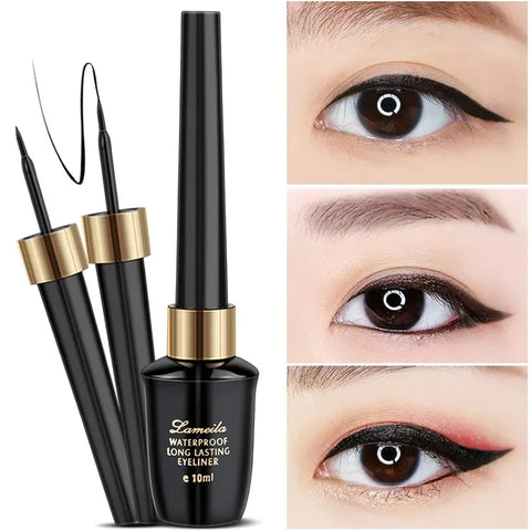 Black Liquid Eyeliner Pen with Ultra-Fine Hard Tip - Long-Lasting & Waterproof | Perfect for Precise Lining (Daily/Party Makeup)