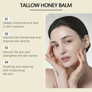 Whipped Beef Tallow Honey Balm Moisturizing Hydrating Face Cream Body Lotion Moisturizing Nourishing gentle repairing skincare
