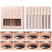 8 Colors Matte Liquid Eyeshadow Neutral Naked Smooth Creamy Eyeshadow Lightweight High-pigmented and Waterproof