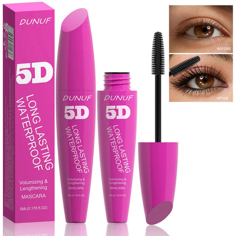 24H Wear Volumizing Mascara 5D Waterproof Lengthening Eyelash Cream For Thicker Fuller Lashes No Clumping