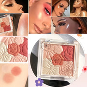 Makeup Blush Palette Natural Contour Highlight Palette Matte Pearlescent Embossed Petal Orange Blush Rouge Petal Blush Palette