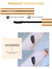 3D Mascara Lengthening Black Lash Eyelash Extension Eye Lashes Brush Beauty Makeup Long-wearing Gold Color Mascara