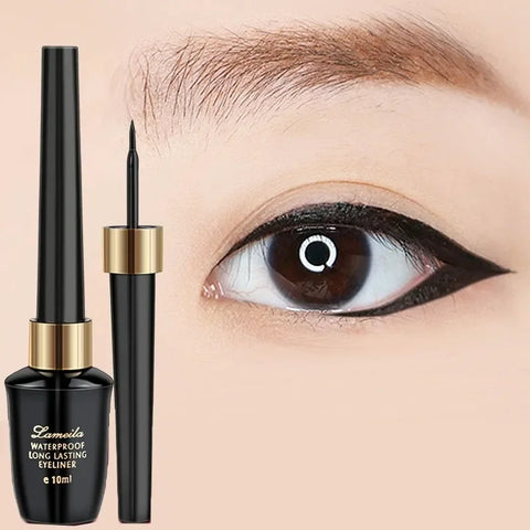 Black Liquid Eyeliner Pen with Ultra-Fine Hard Tip - Long-Lasting & Waterproof | Perfect for Precise Lining (Daily/Party Makeup)