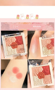 Makeup Blush Palette Natural Contour Highlight Palette Matte Pearlescent Embossed Petal Orange Blush Rouge Petal Blush Palette