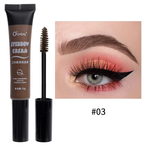Waterproof Eyebrow Gel Cream with Brush Lasting Fast Tint Easy Dye Natural Black Brow Enhancers Tattoo Tin Korean Brow Makeup