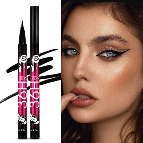 Black Smooth Liquid Eyeliner Pen Waterproof Long-lasting Ultra-fine Tip Easy To Color for Create Big Eyes Eyeliner Cosmetics
