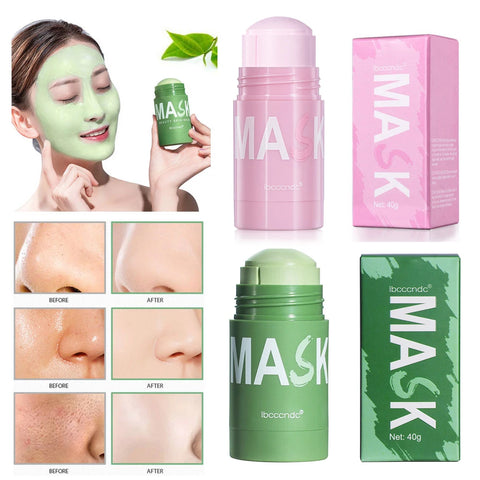 40g Face Clean Mask Green Tea/Rose Extract Cleansing Stick Deep Moisturizing Shrink Pores Blackhead Film Smear Oil Control Mask