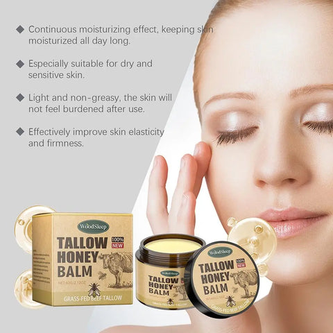 Whipped Beef Tallow Honey Balm Moisturizing Hydrating Face Cream Body Lotion Nourishing Balm Gentle Skin care for women