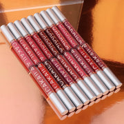 1 Pcs Waterproof Lip Gloss Lipstick Set - Nude, Dark Brown & Matte Red Shades, Long-Lasting 24-Hour Wear, Suitable for All Skin