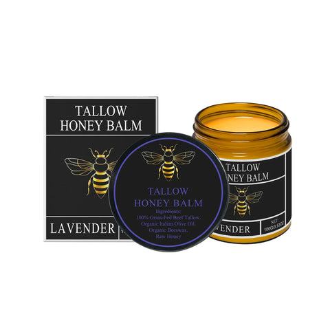Beef Tallow Honey Balm Deeply Nourishing Moisturizing Skin Barrier Repair Care Natural Organic Grass Fed Beef Tallow Balm 100g
