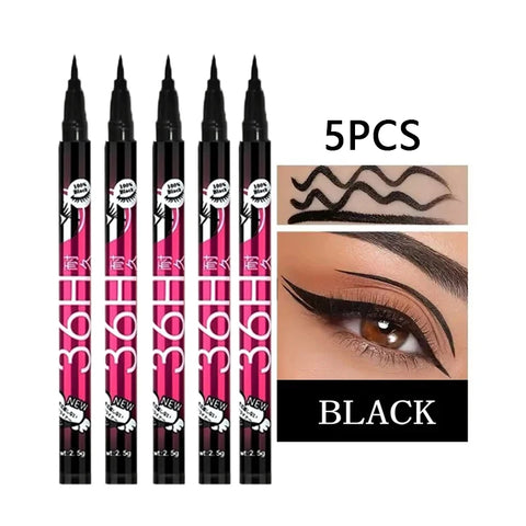 Black Smooth Liquid Eyeliner Pen Waterproof Long-lasting Ultra-fine Tip Easy To Color for Create Big Eyes Eyeliner Cosmetics