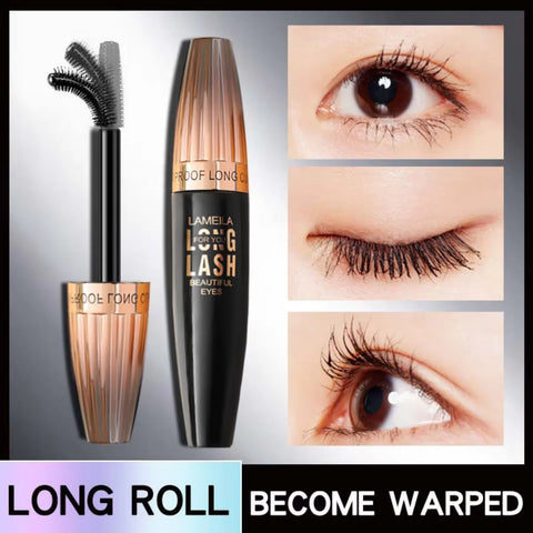 Waterproof 4D Mascara Thick Long Smudge-proof Plump Encrypted Long-lasting Curling Large Eye Makeup, Makeup Tools