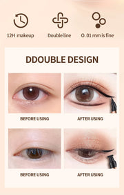 O'CHEAL Eyeliner Stamp Black Liquid Eyeliner Pen Waterproof Fast Dry Dual Head Eye Liner Pencil Make-up for Women Cosmetics Tool