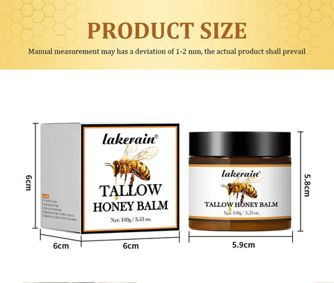 Honey Tallow Balm Beef Tallow Balm Moisturizing Cream for Soft Smooth Skin Handmade All-Natural Moisturizer Antioxidant Skincare