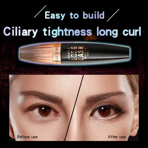 Waterproof 4D Mascara Thick Long Smudge-proof Plump Encrypted Long-lasting Curling Large Eye Makeup, Makeup Tools