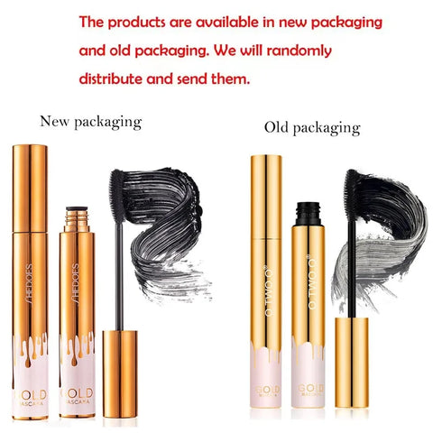 3D Mascara Lengthening Black Lash Eyelash Extension Eye Lashes Brush Beauty Makeup Long-wearing Gold Color Mascara