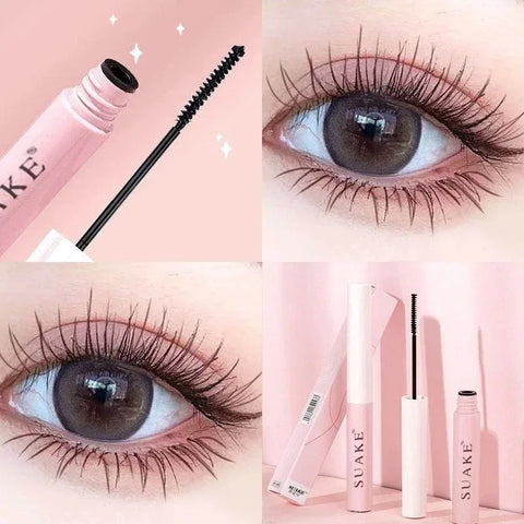 Silk Fiber Curling Mascara Ultra-Fine Brush Lengthening Volumizing Waterproof Smudge-Proof Long-Lasting Natural Lashes Cosmetics