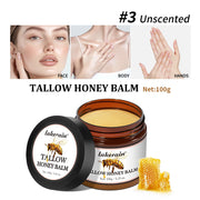 Honey Tallow Balm Beef Tallow Balm Moisturizing Cream for Soft Smooth Skin Handmade All-Natural Moisturizer Antioxidant Skincare