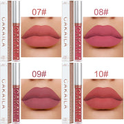 1 Pcs Waterproof Lip Gloss Lipstick Set - Nude, Dark Brown & Matte Red Shades, Long-Lasting 24-Hour Wear, Suitable for All Skin