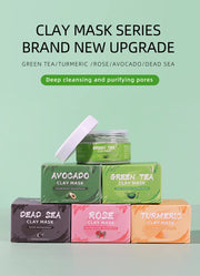 Turmeric Green Tea Rose Avocado Facial Mask Clay Mud Masks Moisturizing Removal Blackhead Whitening Face Mask Mud Skin Care