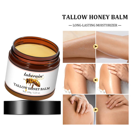Honey Tallow Balm Beef Tallow Balm Moisturizing Cream for Soft Smooth Skin Handmade All-Natural Moisturizer Antioxidant Skincare