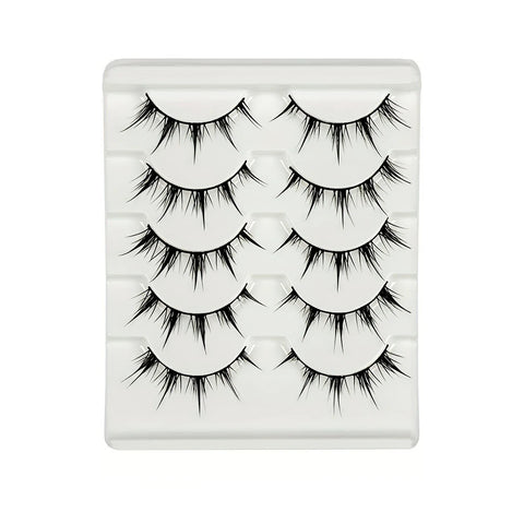 Anime-Inspired False Eyelashes, 5 Pairs Cartoon Eye Faux Lashes, Dramatic Look Demon Style, Volumizing & Lengthening